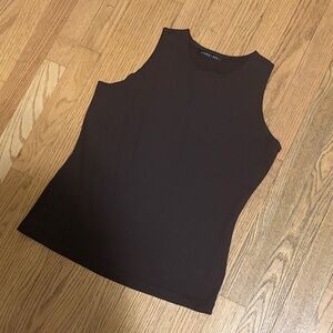 Dark Brown Stretchy Tank Top